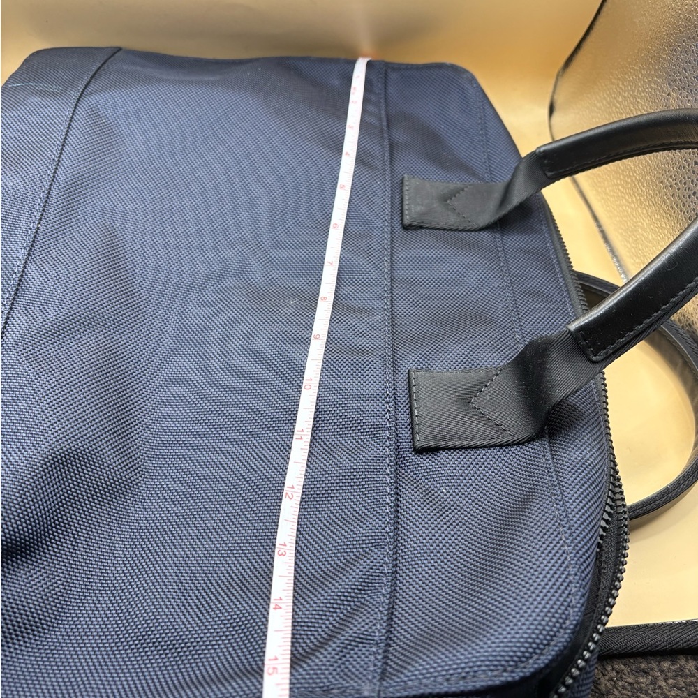NWT Michael Kors Briefcase Travis Navy Blue Canvas Slim MSRP $328 - Picture 2 of 9